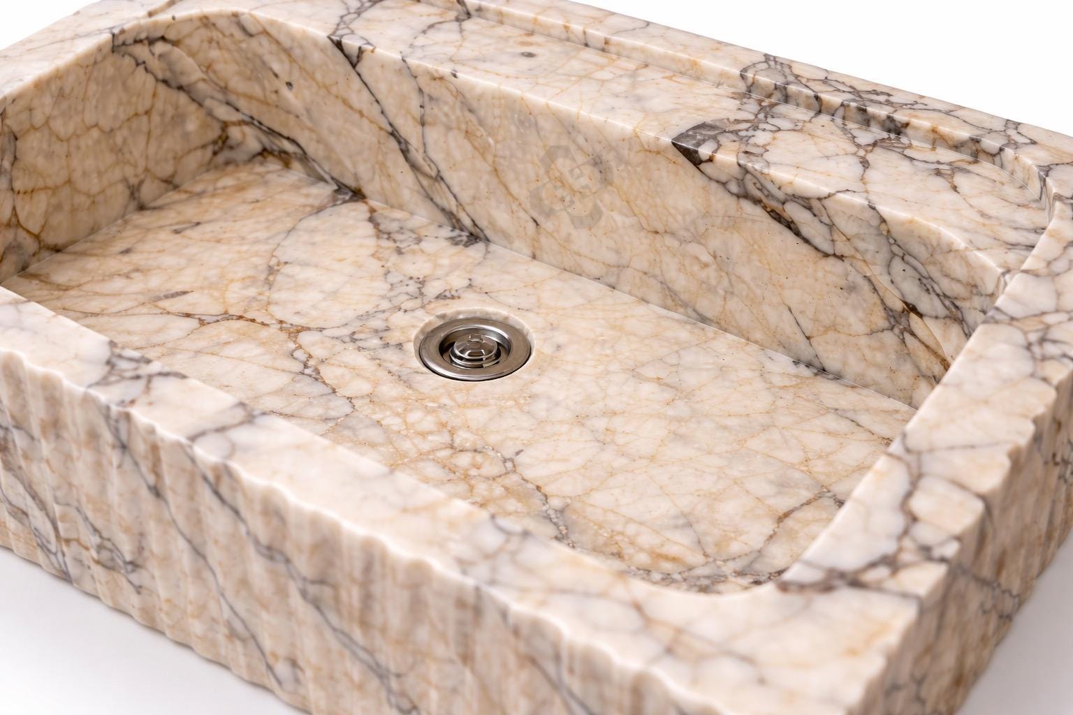 Vessel Sink, Luxury Stone Vanity Basin, Natural Marble Washbasin Calacatta viola marble