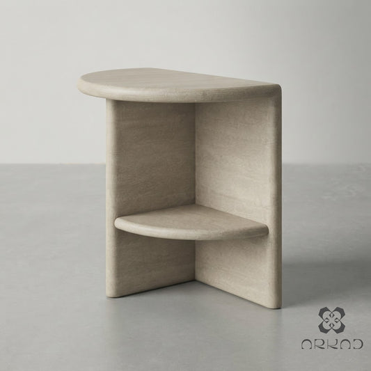 HALO SIDE TABLE - BEIGE TRAVERTINE