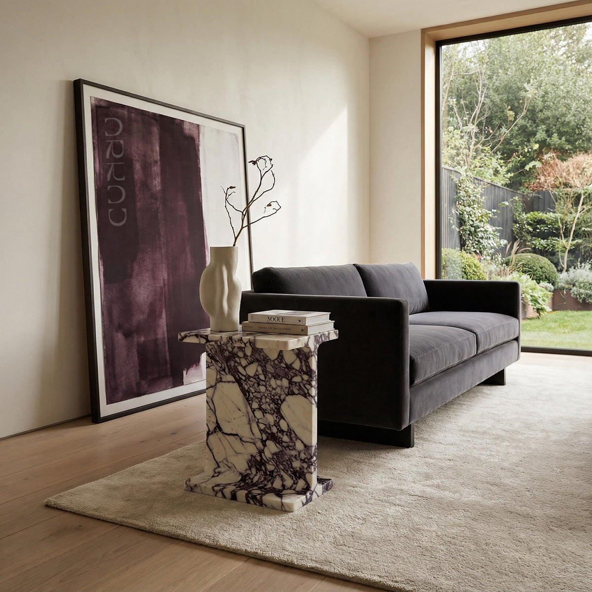 SIDE TABLE - CALACATTA VIOLA MARBLE