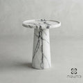 Luxury Side Table – White Marble - Modern Minimalist Design –Bespoke Natural Stone – Perfect for Living Room or Bedroom