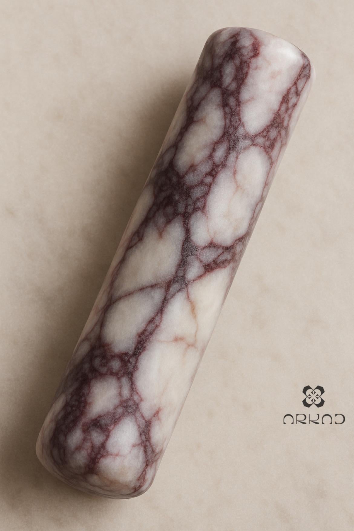 Mortar and Pestle – Calacatta Viola Marble - Handmade Natural Stone Spice Grinder, Kitchen Decor, Herb Crusher, Unique Housewarming Gift