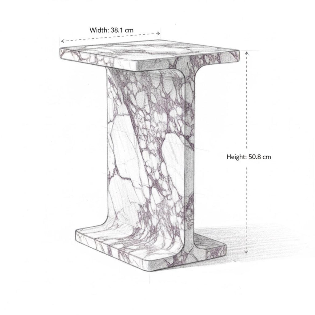 Luxury Side Table - Alexander Black Marble - Modern Minimalist Design - Perfect for Living Room or Bedroom - Nightstand & Bedside Table