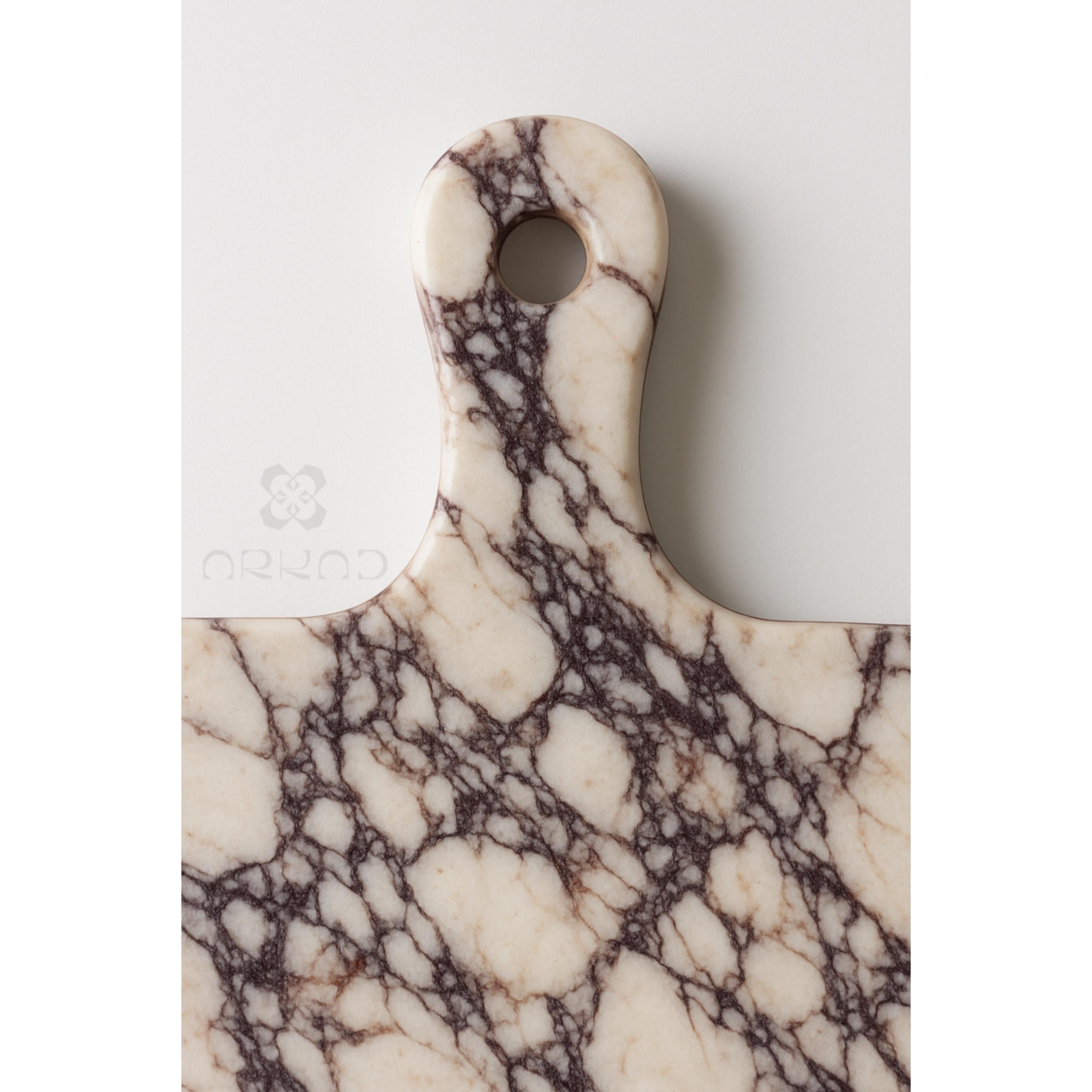 Chopping Board - Calacatta Viola Marble - Natural Stone Cutting & Serving Board • Luxury Kitchen Decor • Gift