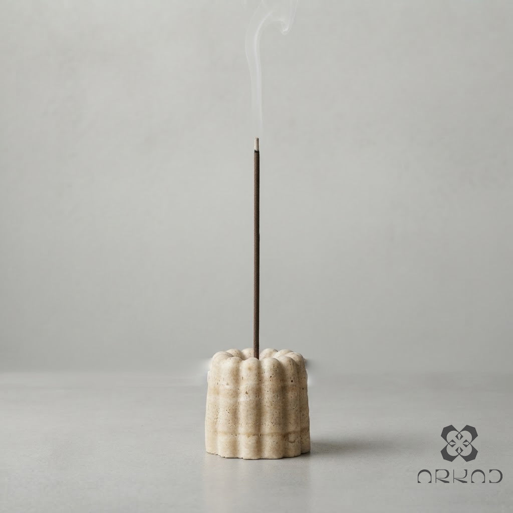 Incense Holder - Beige Travertine – Stone Burner – Natural Handmade Aromatherapy Decor - natural stone decoration - sustainable material