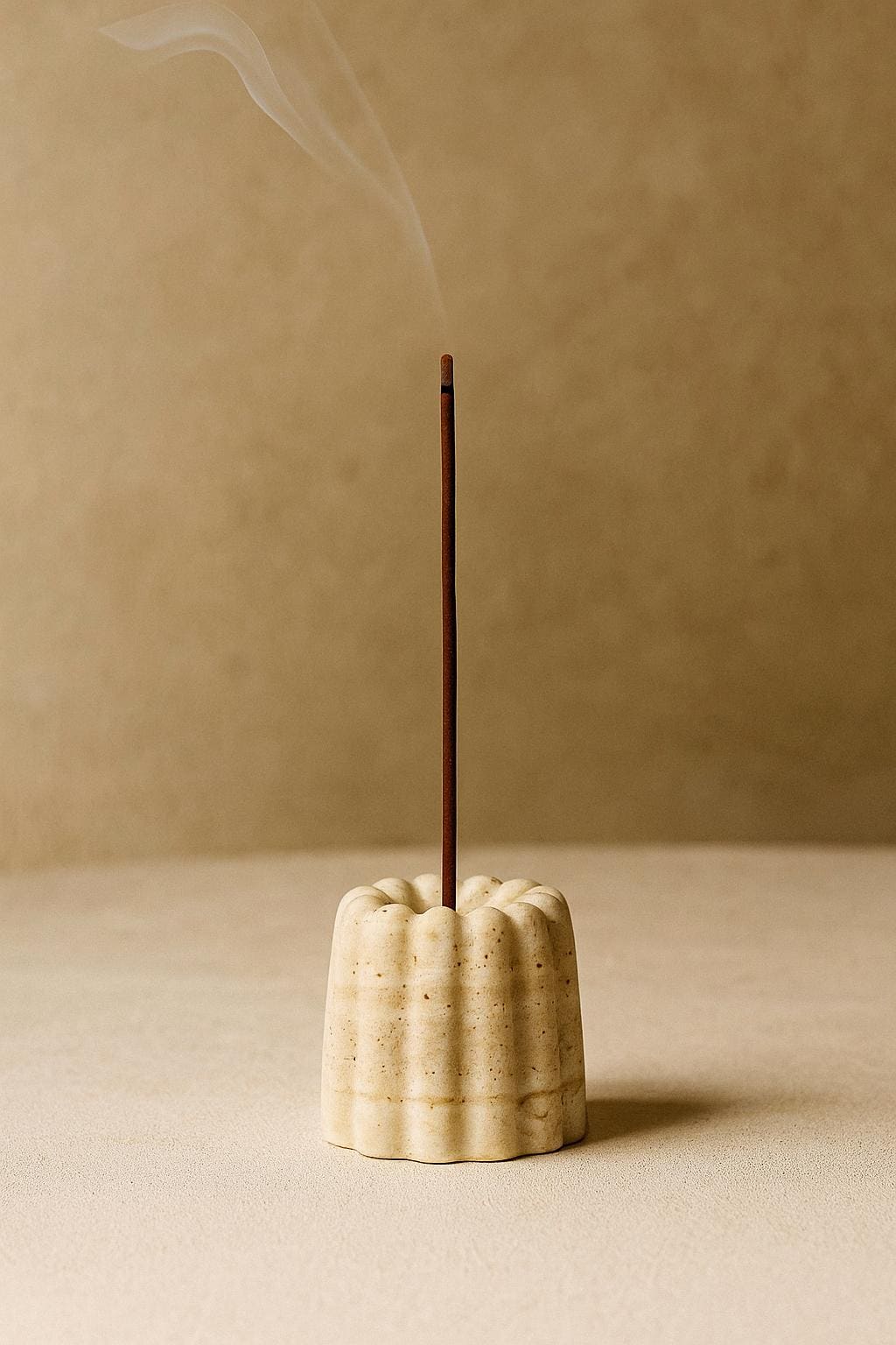 Incense Holder - Beige Travertine – Stone Burner – Natural Handmade Aromatherapy Decor - natural stone decoration - sustainable material