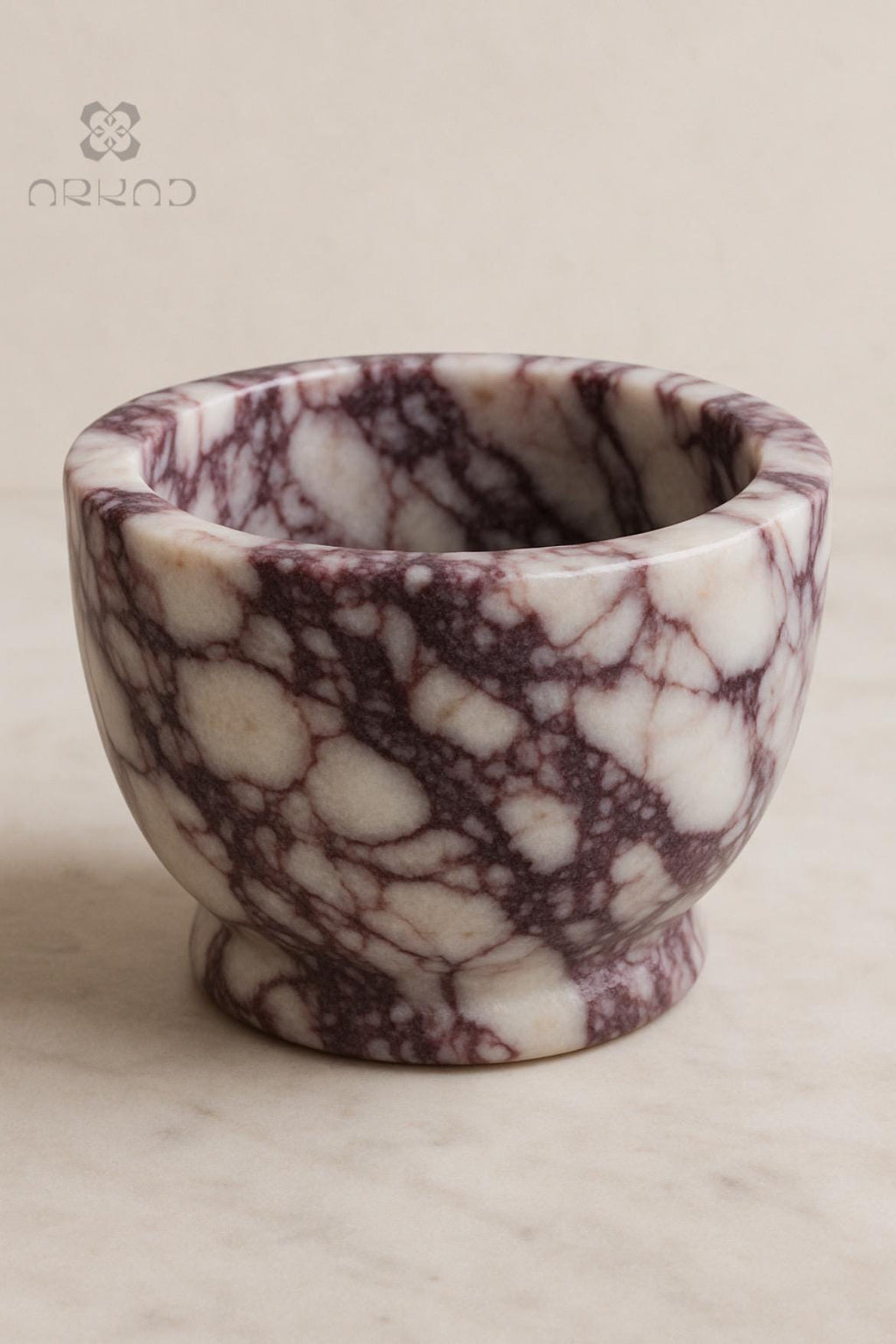 Mortar and Pestle – Calacatta Viola Marble - Handmade Natural Stone Spice Grinder, Kitchen Decor, Herb Crusher, Unique Housewarming Gift