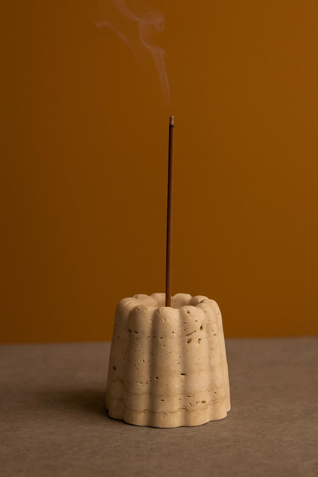 Incense Holder - Beige Travertine – Stone Burner – Natural Handmade Aromatherapy Decor - natural stone decoration - sustainable material