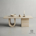 Coffee Table - Beige Travertine – Natural Stone Centerpiece – Handcrafted Minimalist Living Room Furniture - Fully sustainable material
