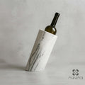 Wine Holder - Handmade - White Marble  - Solid Natural Stone Bottle Chiller & Utensil Organizer - Unique Housewarming Gift