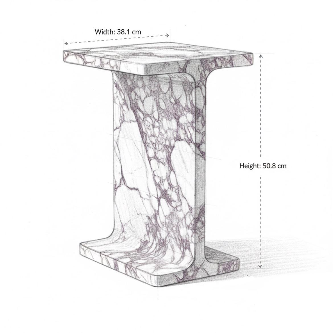 Luxury Side Table - Calacatta viola Marble - Modern Minimalist Design - Perfect for Living Room or Bedroom - Nightstand & Bedside Table
