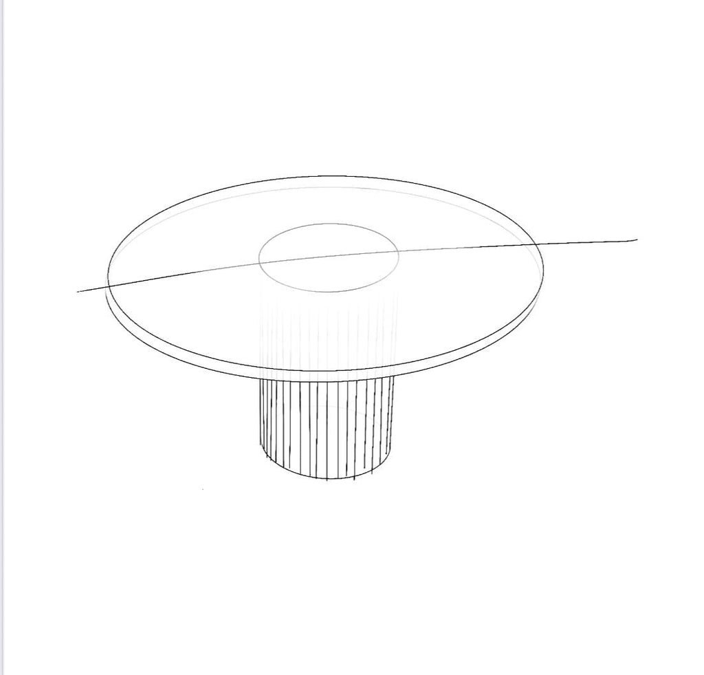 Round Dining Table - Beige Travertine – Handcrafted Natural Stone Centerpiece – Modern Minimalist Dining Room Furniture