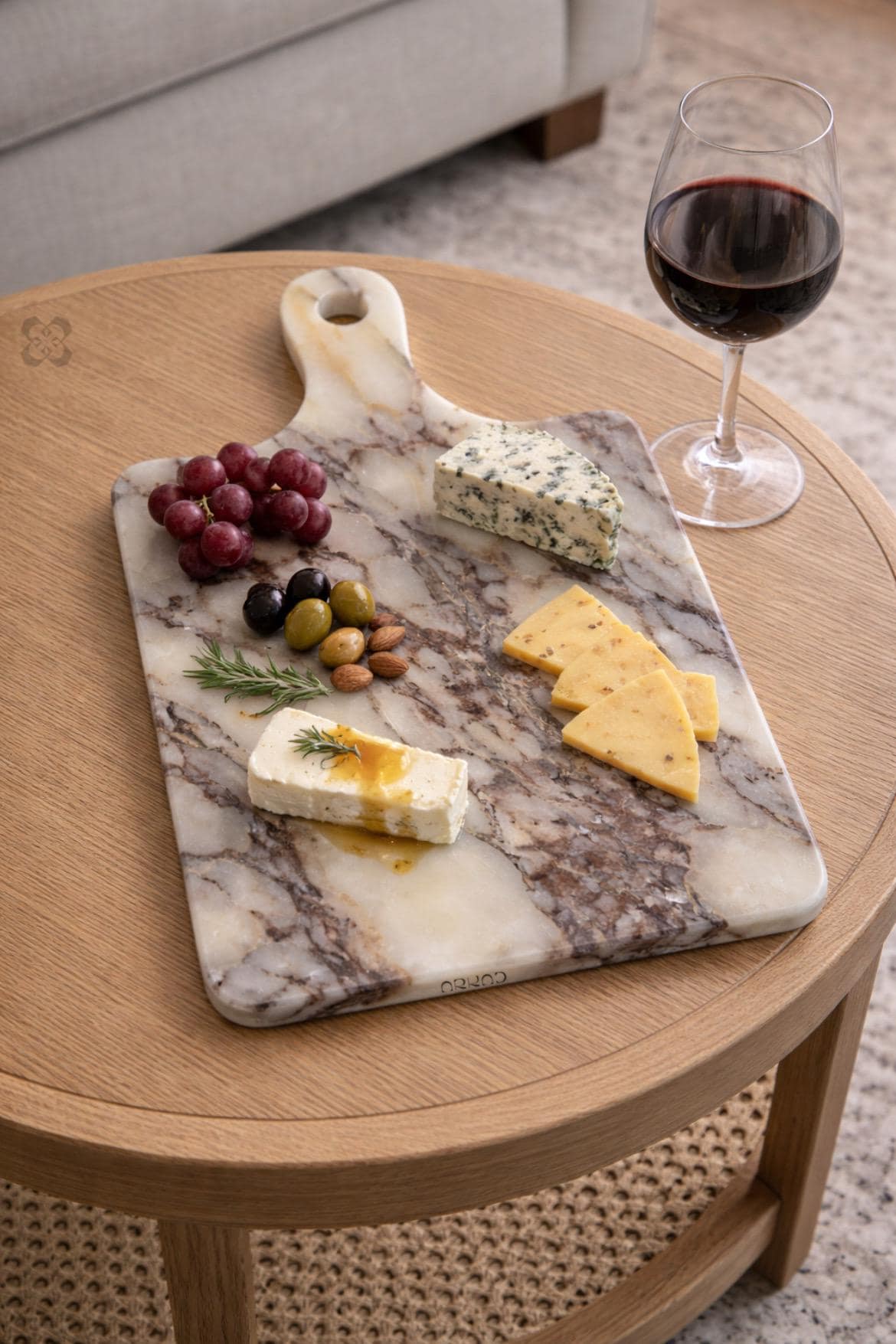 Chopping Board - Calacatta Viola Marble - Natural Stone Cutting & Serving Board • Luxury Kitchen Decor • Gift