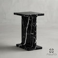 Luxury Side Table - Alexander Black Marble - Modern Minimalist Design - Perfect for Living Room or Bedroom - Nightstand & Bedside Table