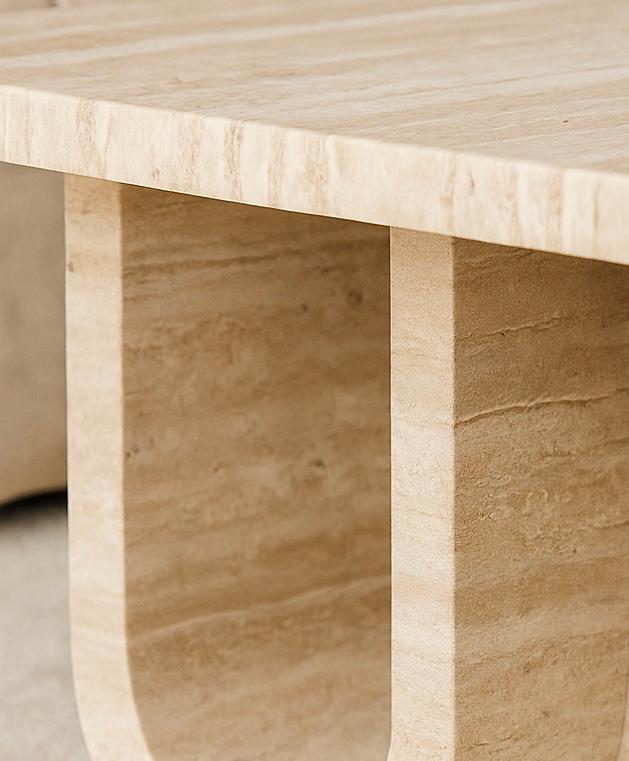 Coffee Table - Beige Travertine – Natural Stone Centerpiece – Handcrafted Minimalist Living Room Furniture - Fully sustainable material