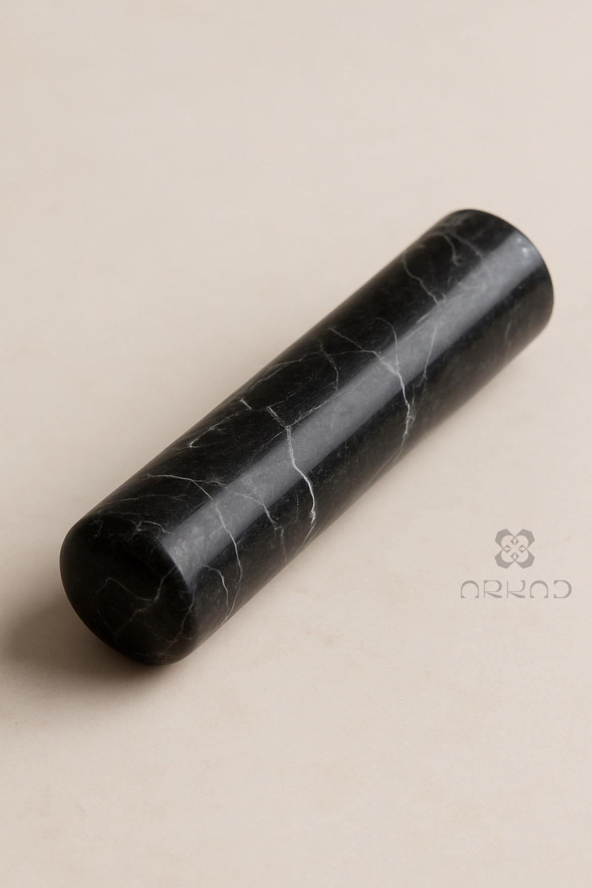 Mortar and Pestle – Alexander Black Marble - Handmade Natural Stone Spice Grinder, Kitchen Decor, Herb Crusher, Unique Housewarming Gift