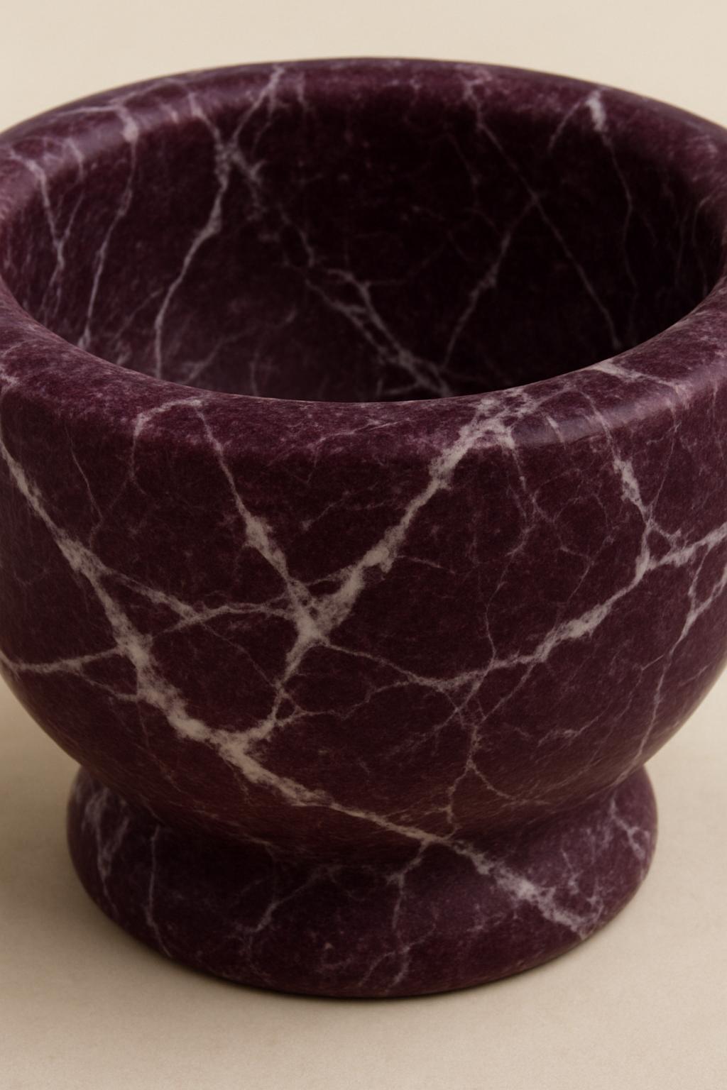 Mortar and Pestle - Rosso Levanto Marble — Luxury Red Spice Grinder, Handcrafted Kitchen Tool - gift for foodies